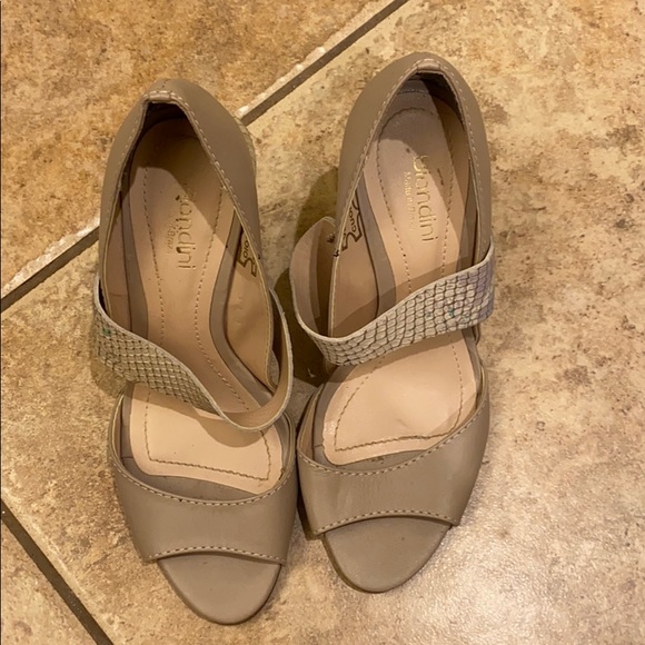 Tan with snake print wedge worn once - Picture 3 of 4